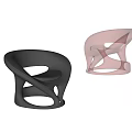 Modern Unique Leisure Chairs With Silver Brown Metallic Sleek Curved Structures 3d model