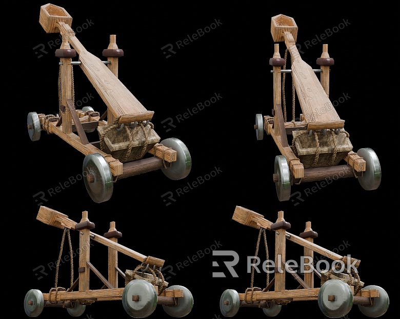 Old-fashioned stone-throwing car weapons military equipment stone-throwing car equipment ancient military equipment stone-throwing car model