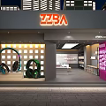 Stylish Modern Street Front Digital Store With Creative Headphone Display And Bright Spacious Interior