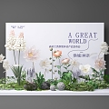 Modern Meichen Window Plant Floral Flower Plant Combination Plant Meichen Flower Combination Wedding Wedding Plant Ornaments Flower Display Area 3d model