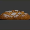 Freshly Baked Bread With Golden Crust White Flour Dusting And Diamond Slashes On Smooth Surface