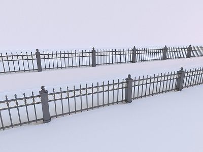 Railing wrought iron fence guardrail 3d model