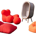 Modern Lazy Sofa Leisure Chair 3d model