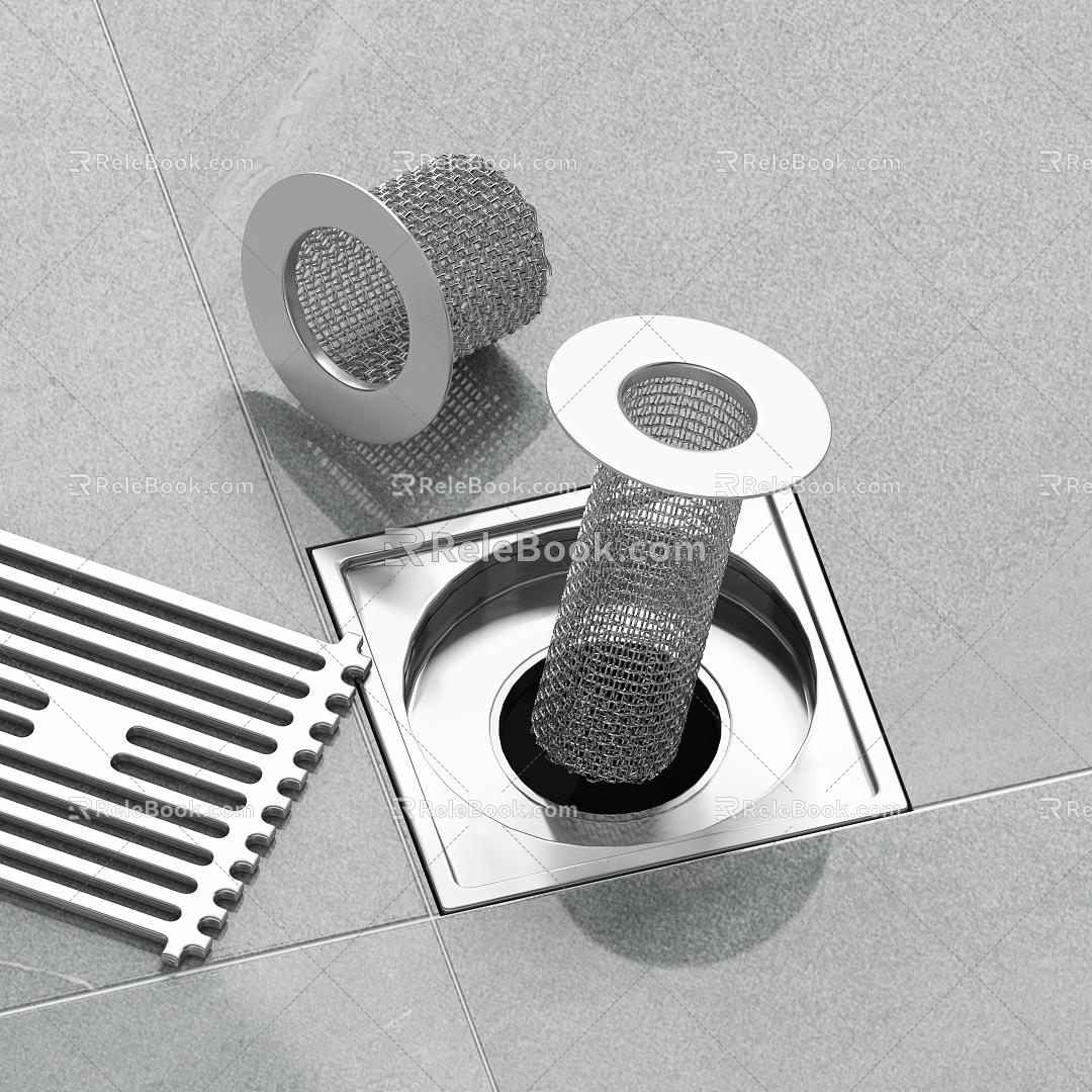 Modern floor drain stainless steel floor drain filter 3d model