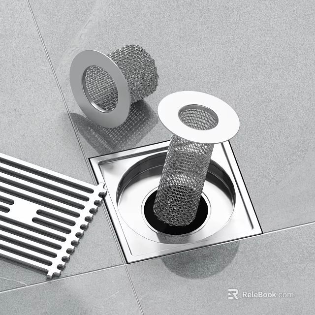 Modern Bathroom Accessories With Stainless Steel Drain Strainer And Anti Clog Design 3d model 
