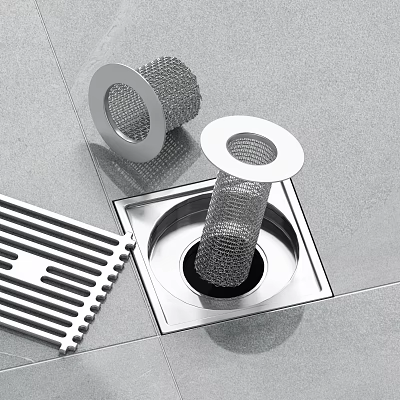 Modern Bathroom Accessories With Stainless Steel Drain Strainer And Anti Clog Design 3d model
