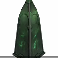Futuristic Green Glowing Spire Architecture With Metal Frame And Intricate Design Details