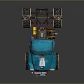 Blue Modified All Terrain Utility Vehicle With Tracks And Gear