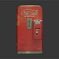 Red Coca Cola Commercial Vending Machine With Vintage Design And Beverage Dispenser