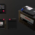 Bosch Vehicle Batteries Featuring Red Blue Terminals And Multi Angle Views 3d model