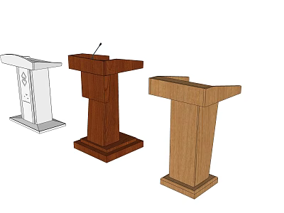 Functional Podium Designs With Wooden Structure And Modern Styles For Presentations 3d model