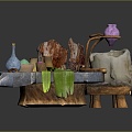 Apothecary Potion Table Alchemist Alchemist Magic Scene Magic Lab Magic Scene 3d model