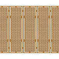 Five Panel Decorative Screen With Golden Frame And Woven Texture For Home Decor 3d model