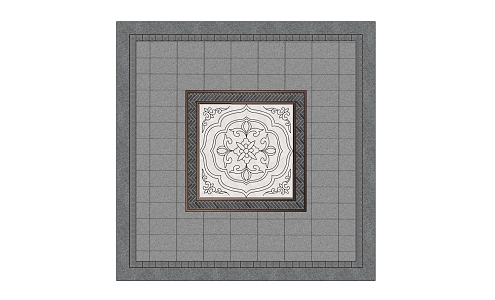 New Chinese-style Floor Tile Ground Paving 3d model