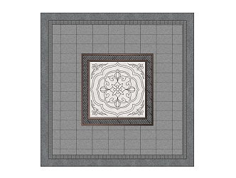 New Chinese-style Floor Tile Ground Paving 3d model