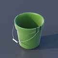 Durable Green Plastic Bucket With Handle For Household Washing Daily Use