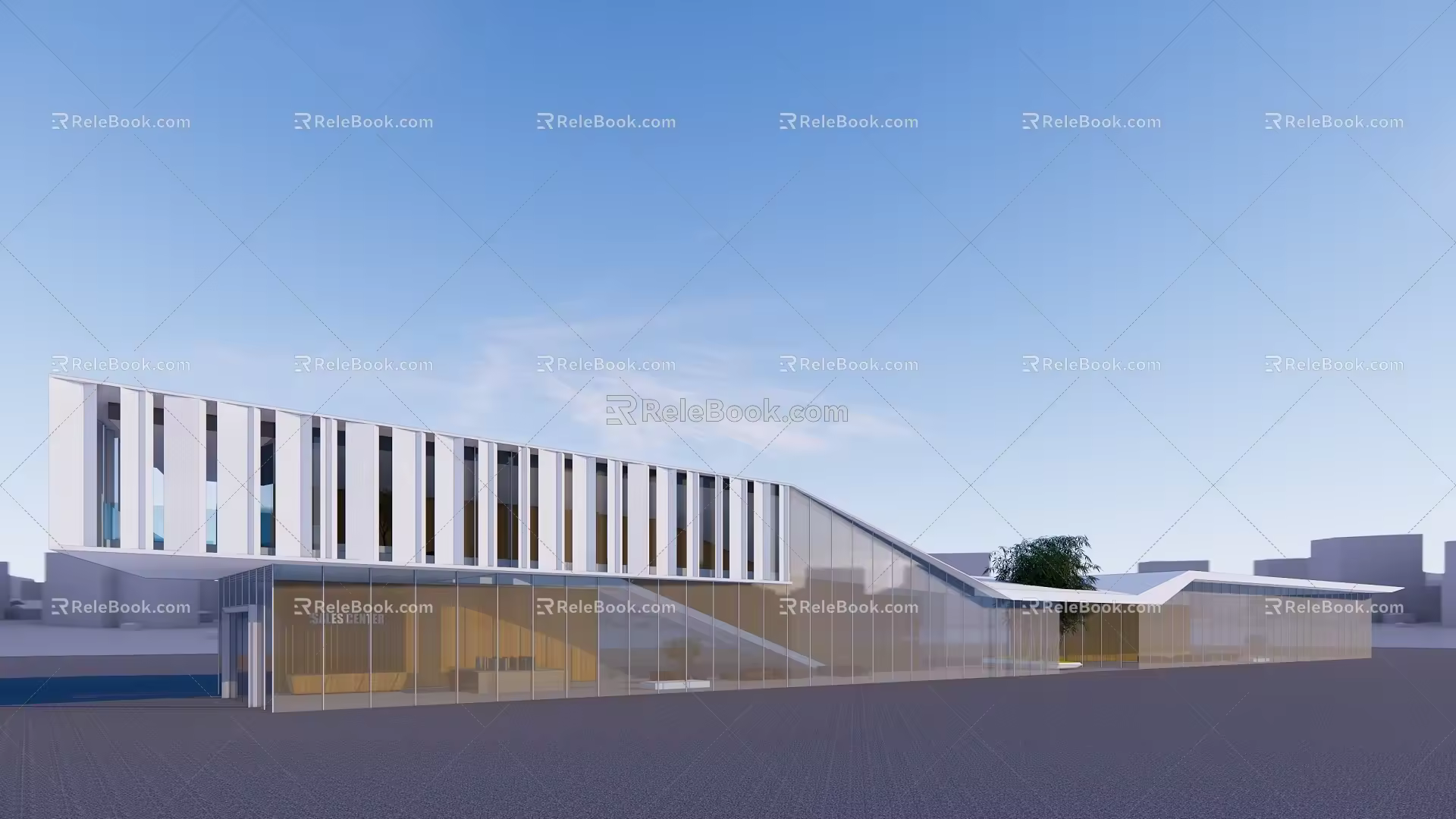Modern Sales Office Architecture Art Features Display Sales Office Architecture 3d model