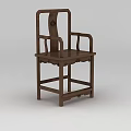Traditional Chinese Wooden Chair With Carved Details And Classic Design Structure