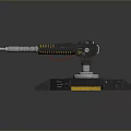 Turret Turntable Railgun Sci-fi Tower Defense Game Tower Defense Sci-fi Turret Game Turret Game Battery 3d model