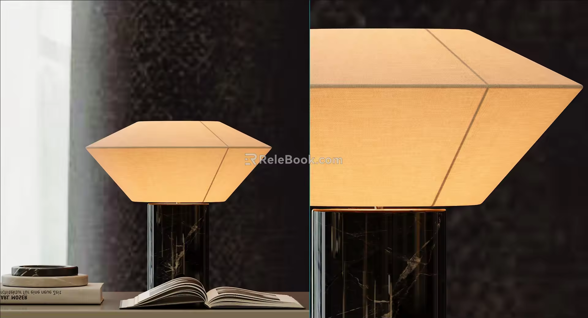 Modern Stone Art Table Lamp 3d model