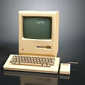 Vintage Computer System With CRT Monitor Keyboard Floppy Drive And Mouse