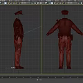 Black Police Uniform Outfit With Hat Belt And Equipment Design