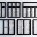 Modern casement window combination 3d model