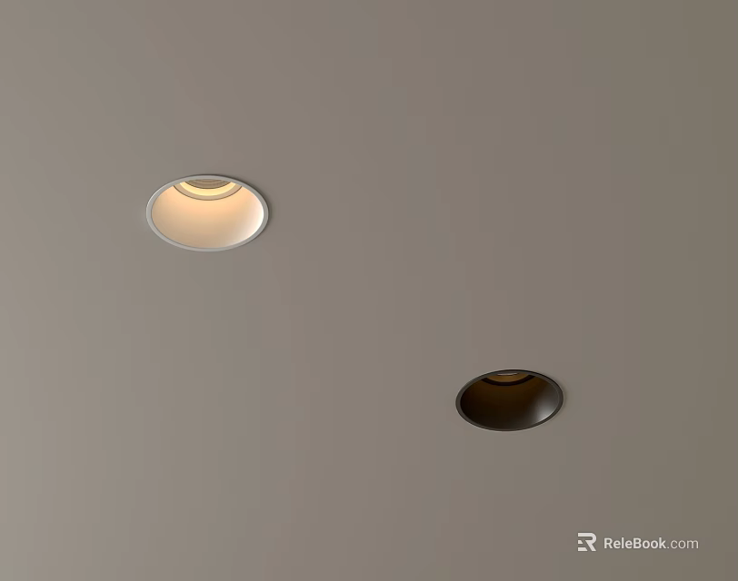 Modern Ceiling Lighting Design With White and Black Downlights and Spotlights 3d model 