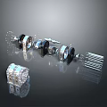 High Precision Mechanical Equipment Components With Bearings Shafts And Gear Assemblies 3d model