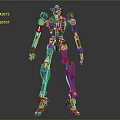 Sci Fi Robot Character Featuring 3D Mechanical Structure Yellow Accents And Metallic Body