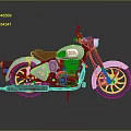 Royal Enfield Classic Motorcycle With Red Seat Shiny Chrome Parts And Silver Body