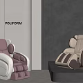 Luxurious POLIFORM Massage Chairs With Pink White And Beige Modern Design