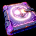 Magical Fantasy Book With Glowing Cover Circular Pattern And Purple Pink Aura