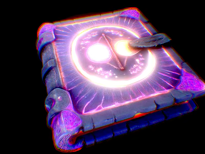 Magical Fantasy Book With Glowing Cover Circular Pattern And Purple Pink Aura 3d model