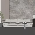Modern double sofa coffee table combination 3d model
