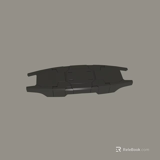 Black Mechanical Part With Geometric Shape And Multi Section Structure Design 3d model 