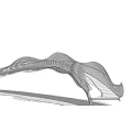 Modern Scenic Bridge Design With Curved Structure And Openwork Mesh Pedestrian Walkway And Flowing Lines