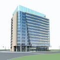 Modern Multi Storey Office Building Exterior Design With Glass Curtain Wall And Stone Exterior