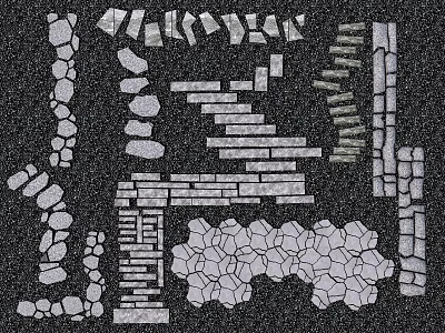 Natural Irregular Stone Stepping Stones For Garden Landscape Path Design 3d model