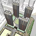 Modern High Rise Residential Buildings With Glass Facades And Urban Skyline