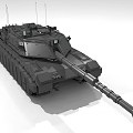 Modern Military Tank With Long Cannon Antennas Heavy Armor And Tracks 3D Rendering