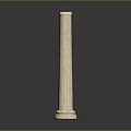 Elegant Classical Fluted Marble Column With Ornate Base And Architectural Details