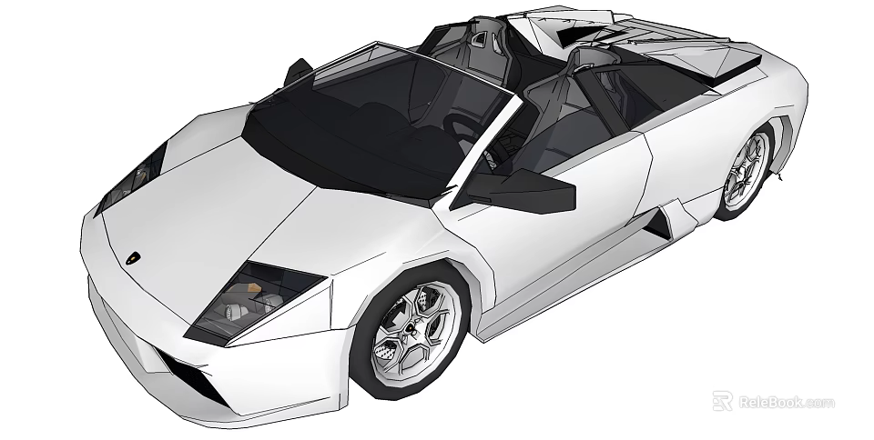 Modern White Convertible Sports Car With Sleek Design And Silver Wheels 3d model 