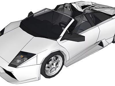 Modern White Convertible Sports Car With Sleek Design And Silver Wheels 3d model