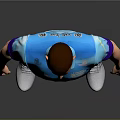Male Model Wearing Blue Purple Gradient Polo Shirt Green Shorts And White Sneakers