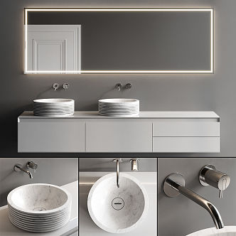 Modern washbasin mirror 3d model