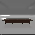 Modern Conference Table With Rectangular Wooden Top And Metal Support Legs 3d model