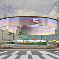 Rotating Colored Scales Corridor Gazebo 3d model