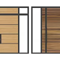 Various Wooden Hinged Door Designs With Glass Insert And Black Frame