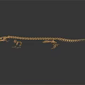 Metallic Detailed Golden Lizard Skeleton on Dark Background with Reflection